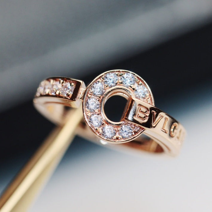 BVLGARI BV PINK GOLD DIAMOND RING