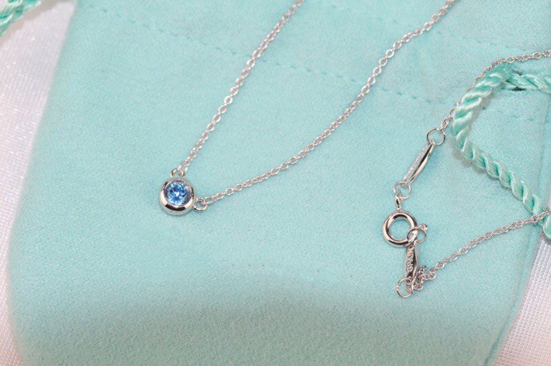 TIFFANY ELSA PERETTI SERIES SINGLE DIAMOND SIMPLE NECKLACE