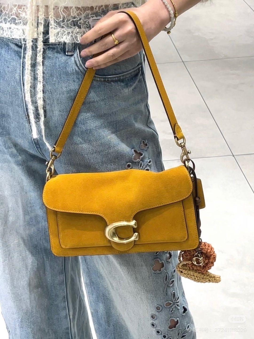 Coach Tabby Suede Shoulder Bag — front