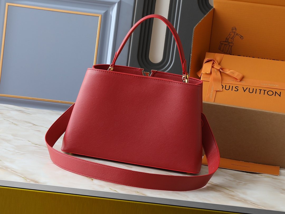 Louis Vuitton Capucines Souple Red Top-Handle Bag — back