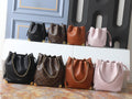 Chain-Handle Bucket Bag with Contrast Corner Trim — hero