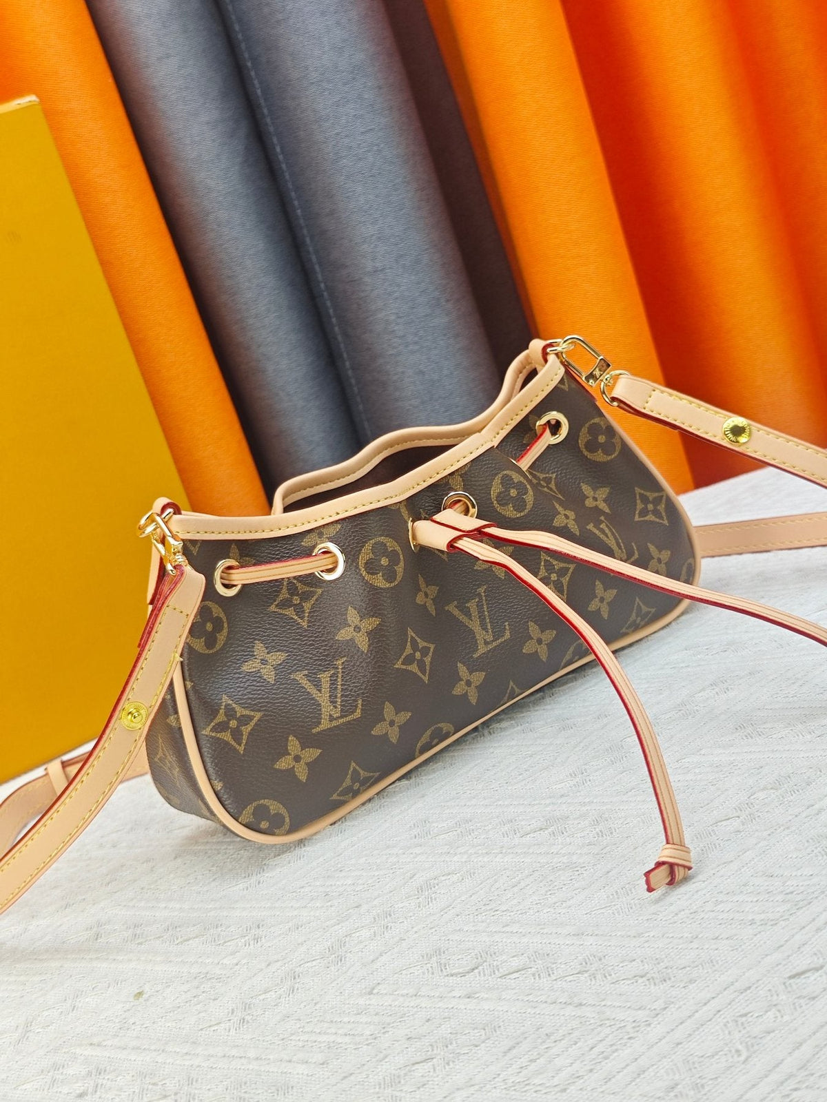 Louis Vuitton Nano Frivole Monogram Drawstring Bag — front