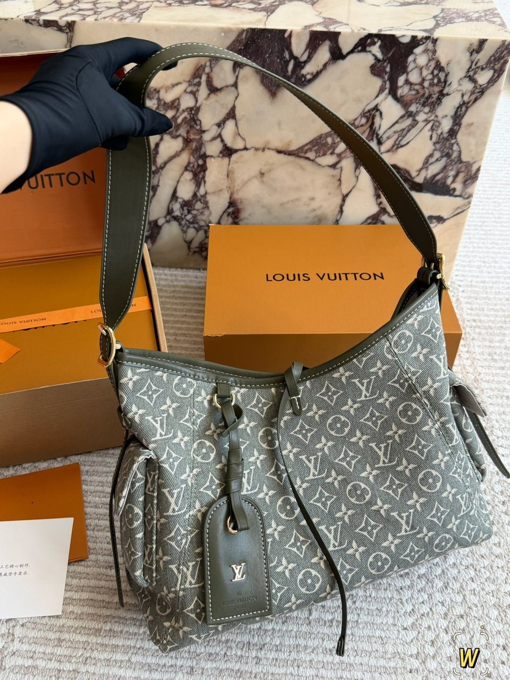 Louis Vuitton Carryall Monogram Shoulder Bag with Pouch — hero