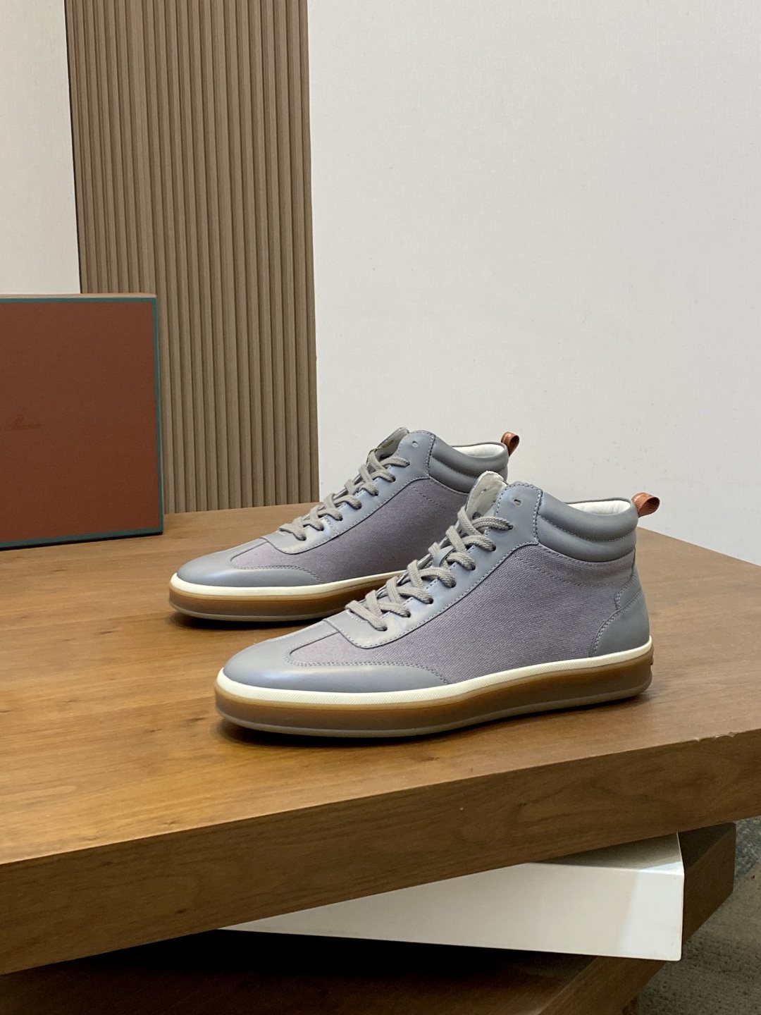 Loro Piana Paneled High-Top Sneakers — front