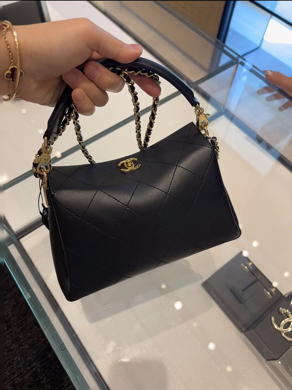 Chanel Diamond-Quilted Top-Handle Bag — hero