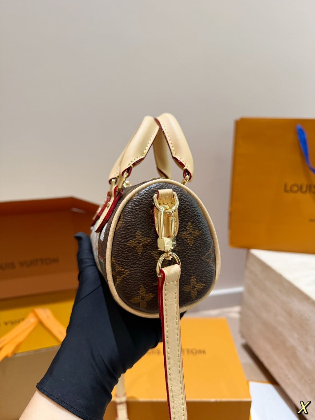 Louis Vuitton Flight Mode Speedy Illustrated Monogram Bag — side