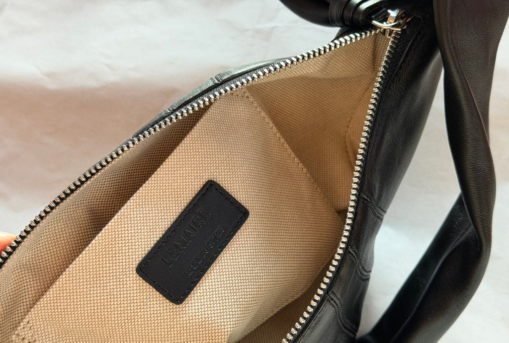 Lemaire Paneled Crescent Shoulder Bag — detail