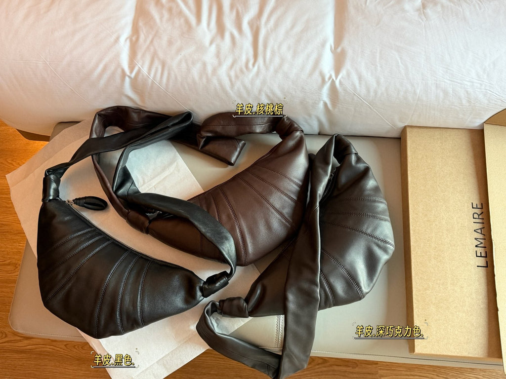 Lemaire Paneled Crescent Shoulder Bag — comparison