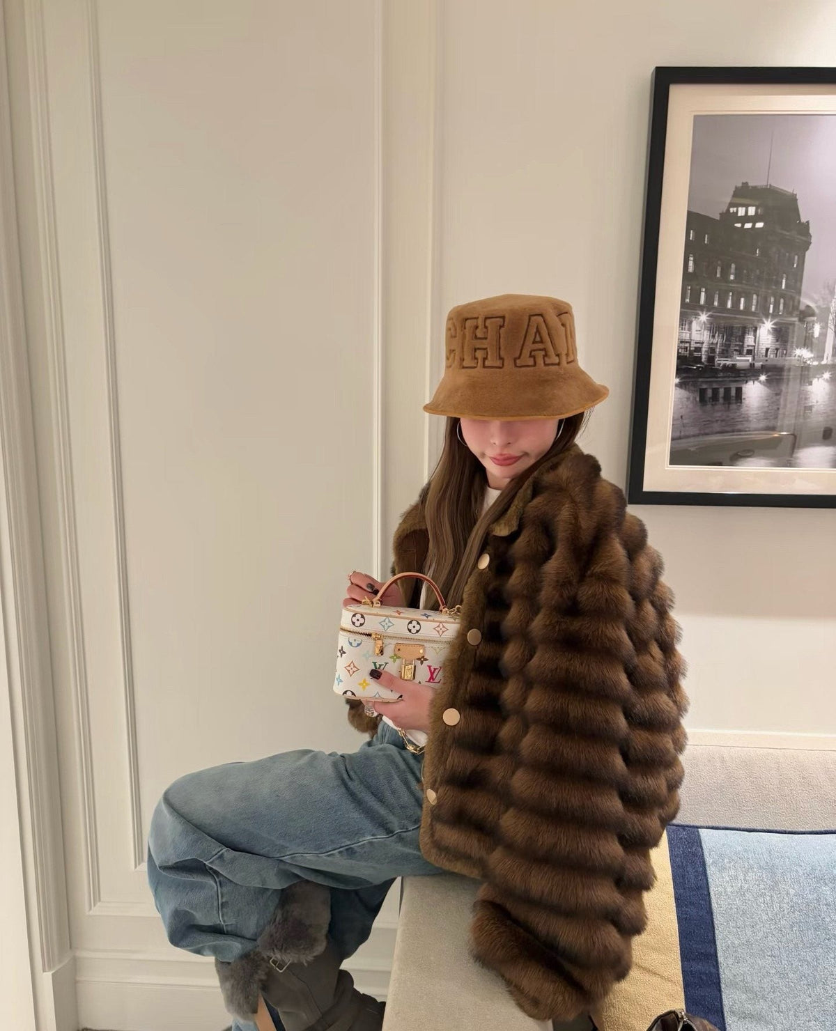 Louis Vuitton White Multicolored Monogram Vanity Bag — model
