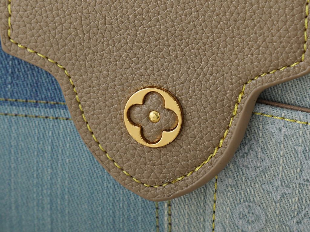Louis Vuitton Capucines Two-Tone Denim Top-Handle Bag — detail
