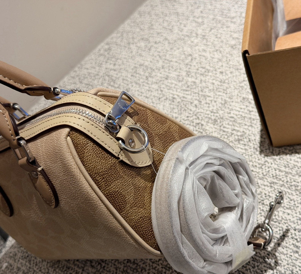 Coach Rowan Zip-Top Satchel Bag — detail