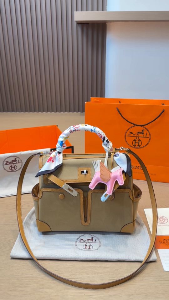 Hermès Cargo Birkin Canvas and Leather Handbag — hero