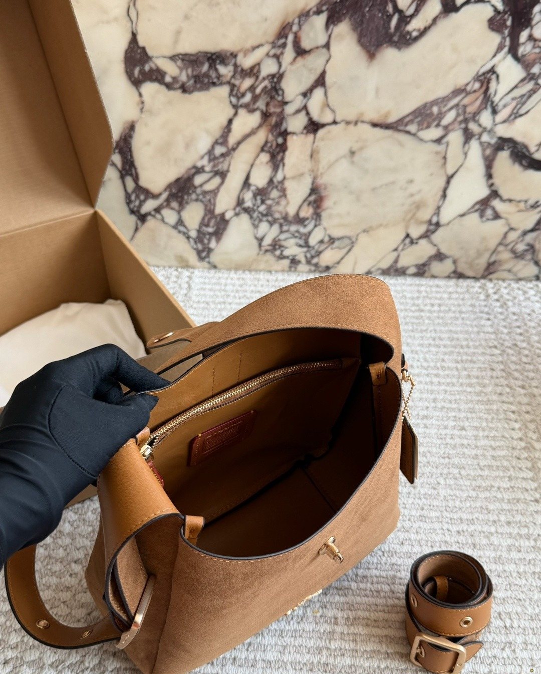 Coach Rounded-Tab Bucket Bag — detail