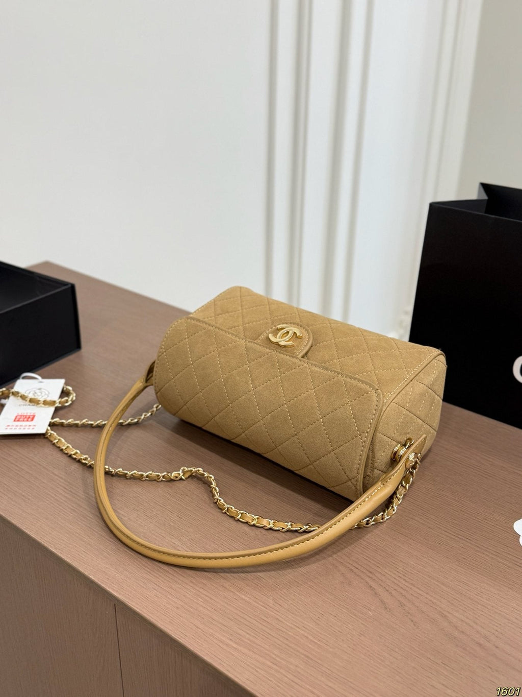 Chanel Quilted Bowling Shoulder Bag — side