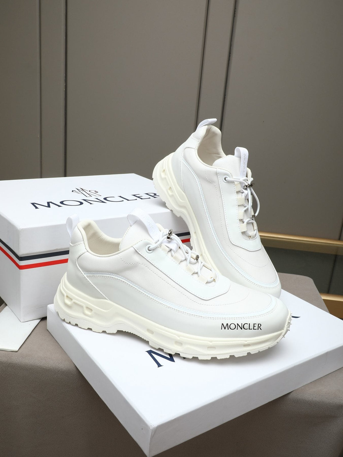 Moncler Chunky-Sole Lace-Up Sneakers — front
