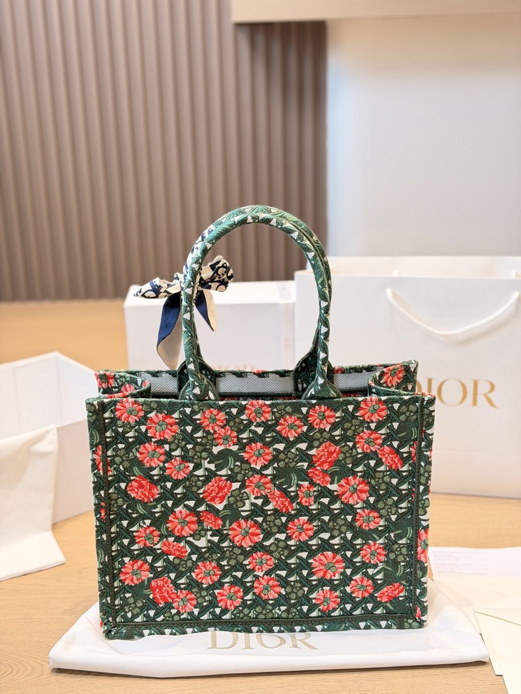 Dior Book Tote Floral Bag — back