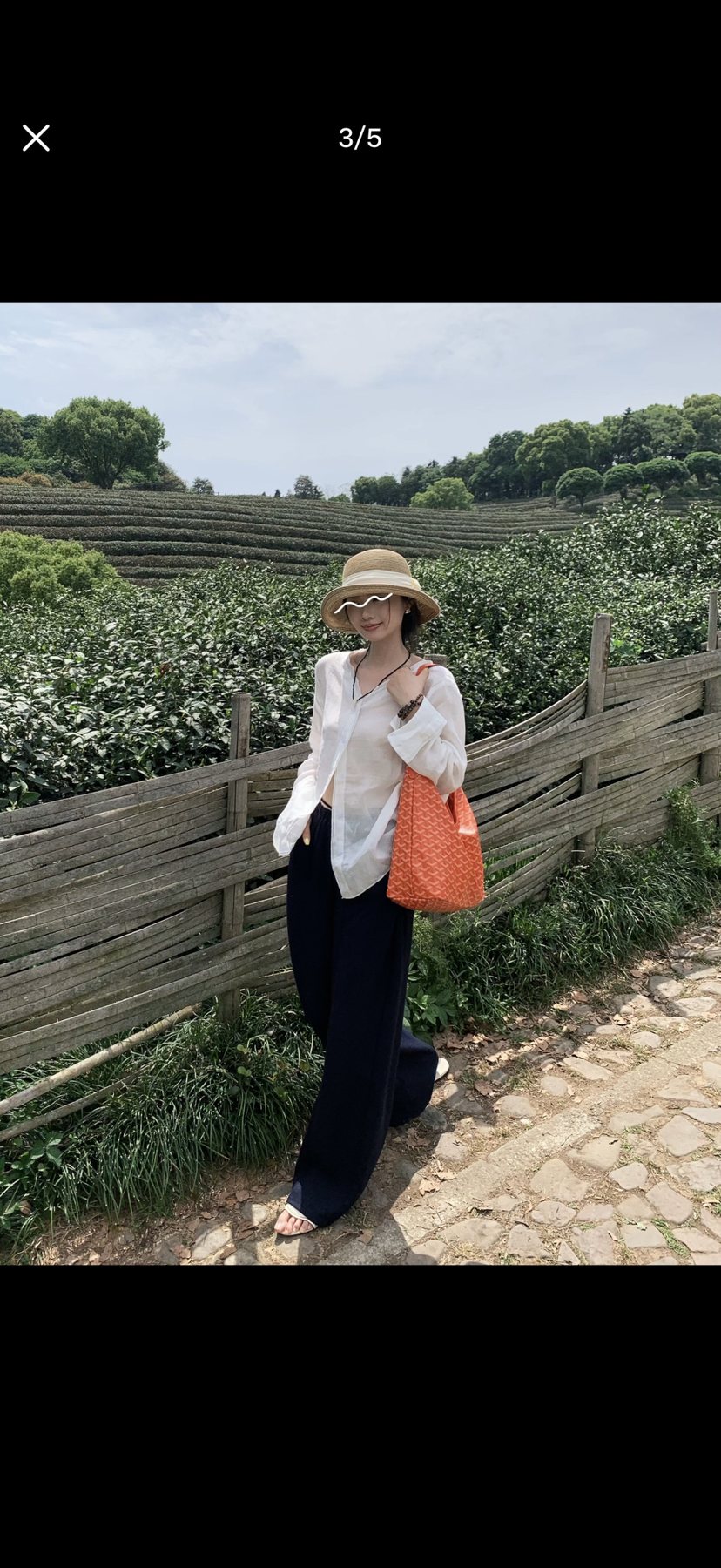 Orange Textured Shoulder Tote — model