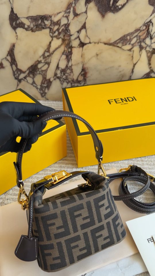 Fendi Monogram Lunchbox Top-Handle Bag — hero