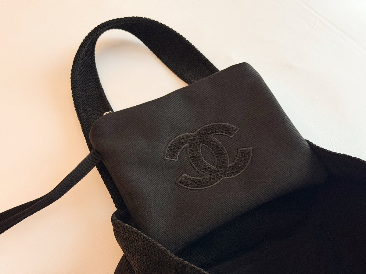 Chanel CocoBeach Black Tote Bag — detail