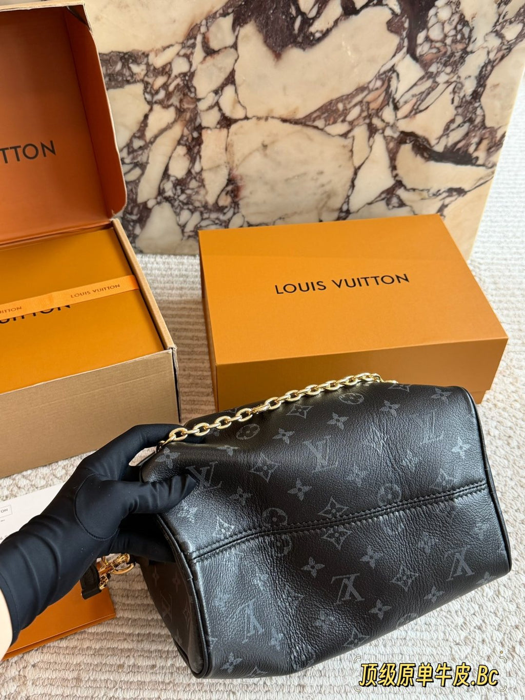 Louis Vuitton Speedy Monogram Chain Handbag — front