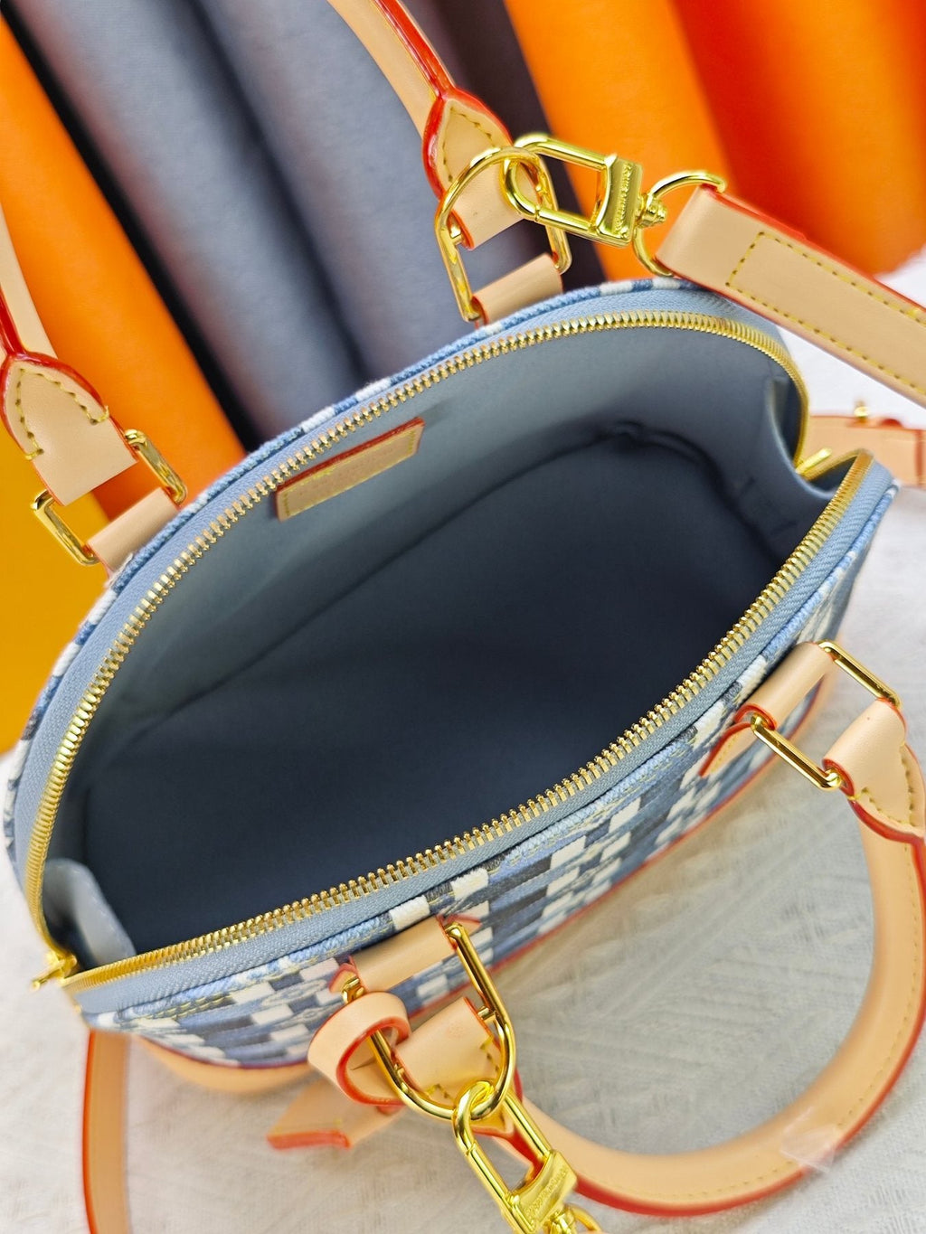 Louis Vuitton Alma BB Domed Top-Handle Bag — detail