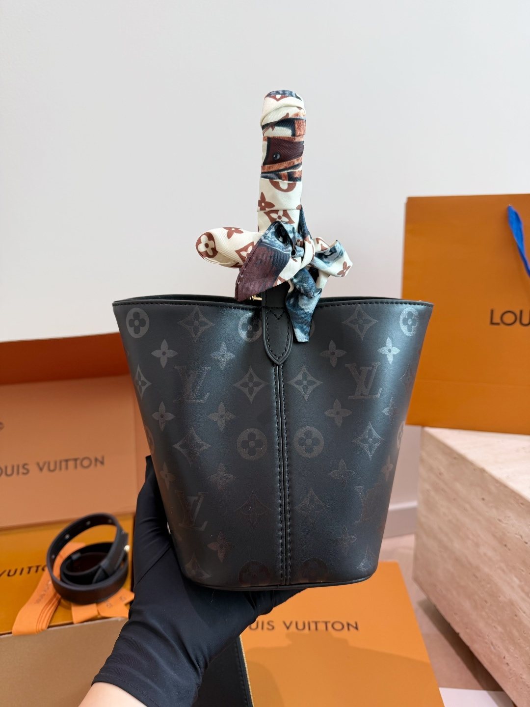 Louis Vuitton All In BB Monogram Bucket Bag — back