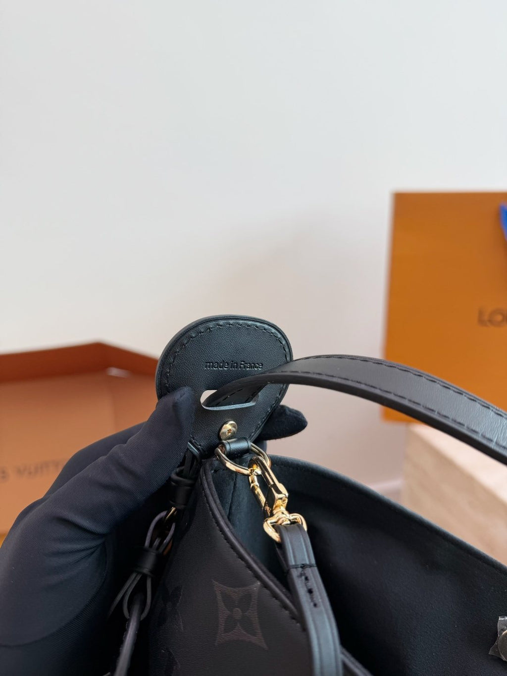 Louis Vuitton All In BB Monogram Bucket Bag — detail