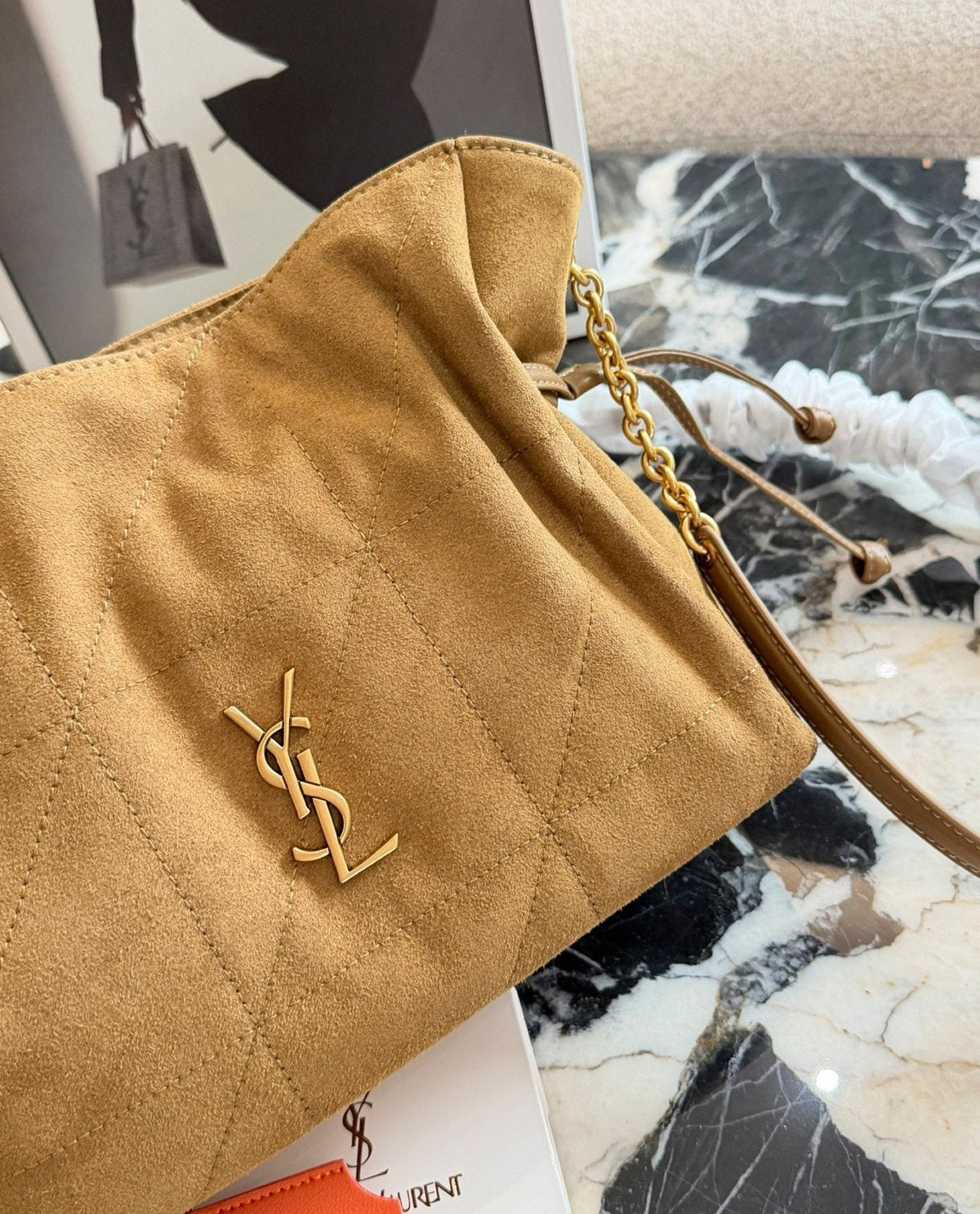 Saint Laurent Jamie Drawstring Shoulder Bag — detail