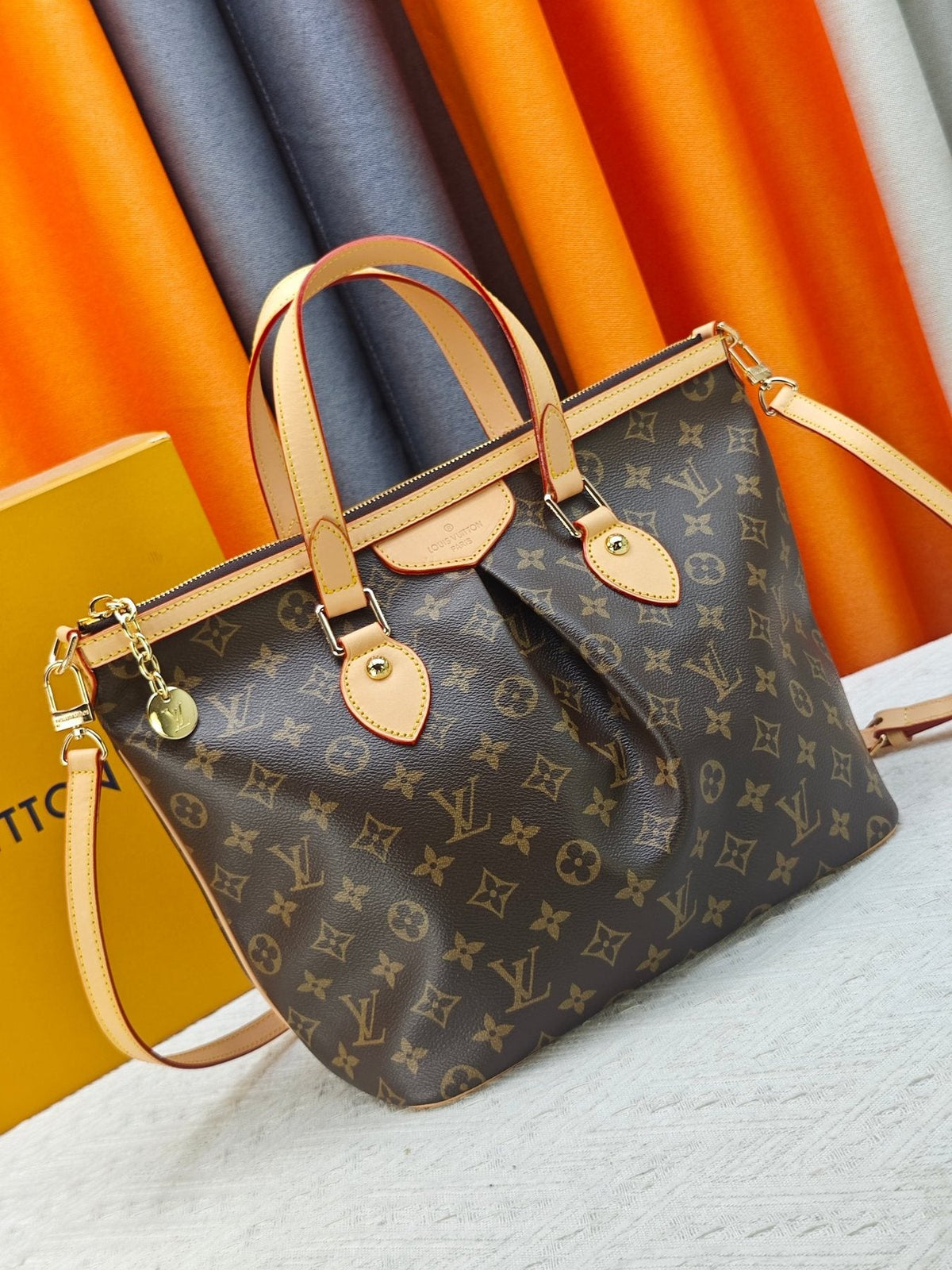 Louis Vuitton Pleated Monogram Canvas Handbag — front