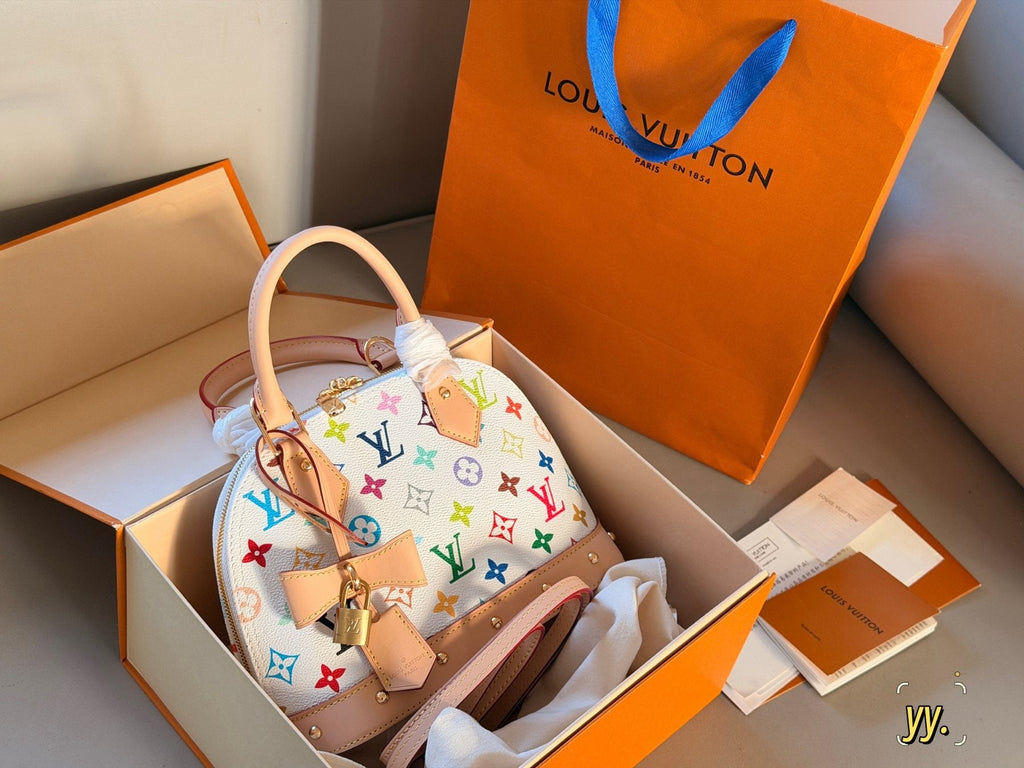 Louis Vuitton Alma BB Monogram Top-Handle Bag — front