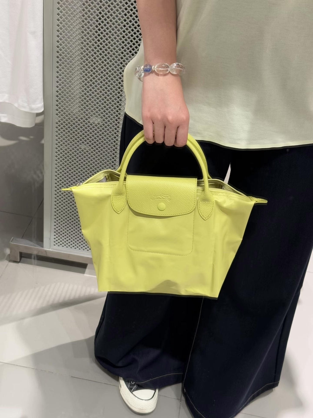 Longchamp Nylon Top-Handle Bag with Rounded Snap Flap — hero