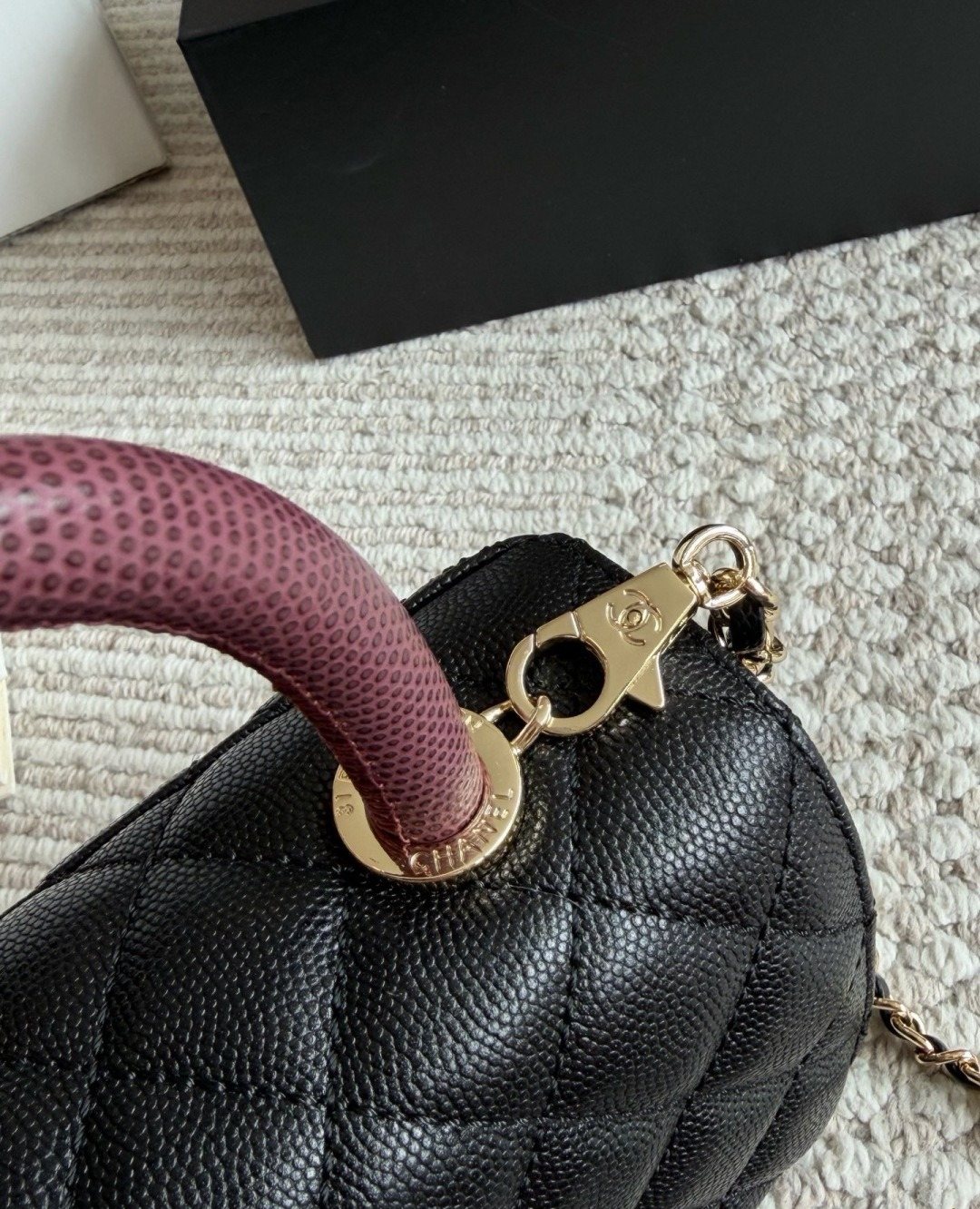 Chanel Coco Handle Quilted Top-Handle Bag — detail
