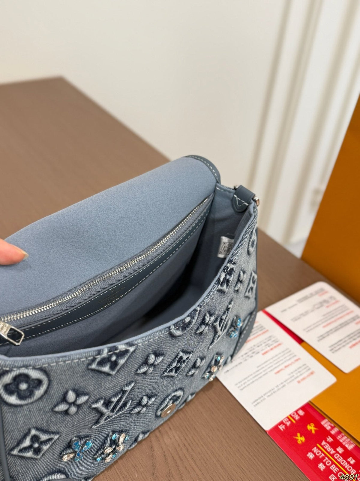 Louis Vuitton Diane Raised Monogram Shoulder Bag — front