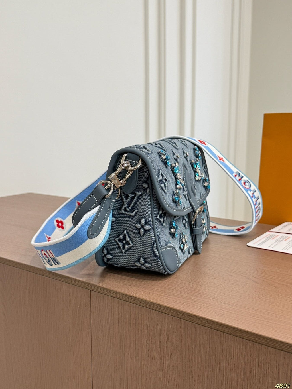 Louis Vuitton Diane Raised Monogram Shoulder Bag — side