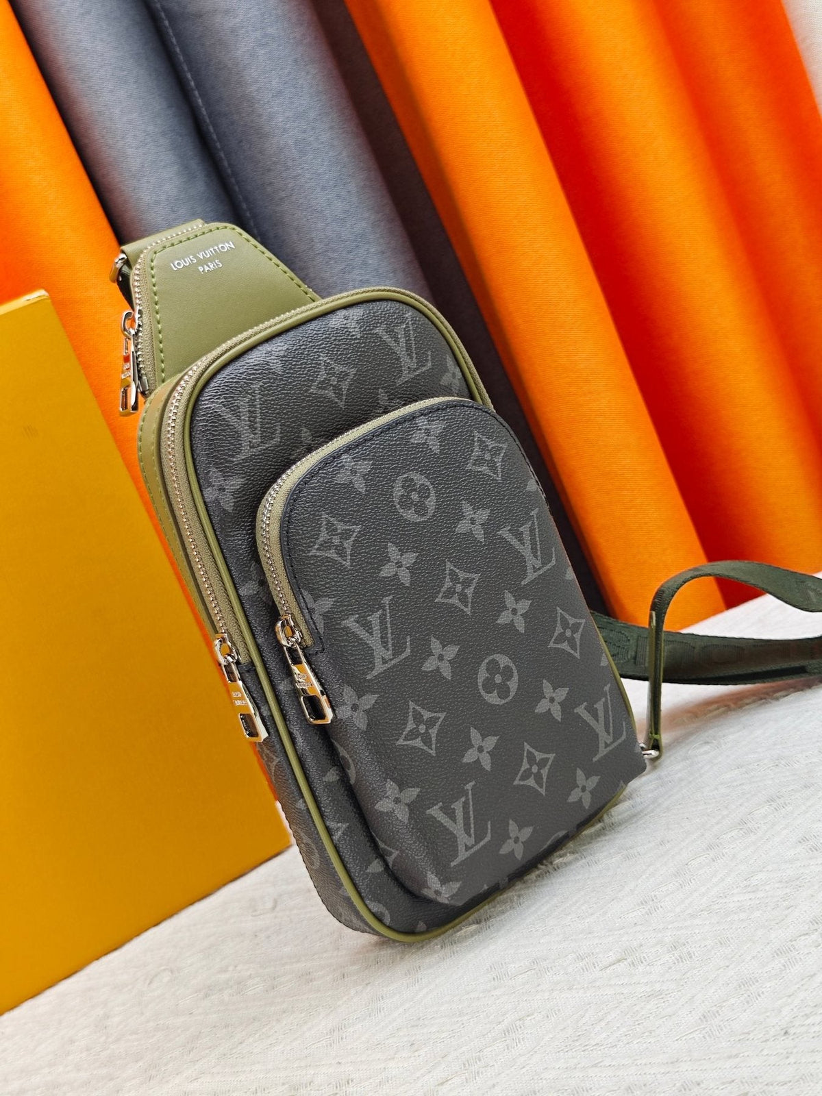 Louis Vuitton Avenue Monogram Eclipse Sling Bag — front