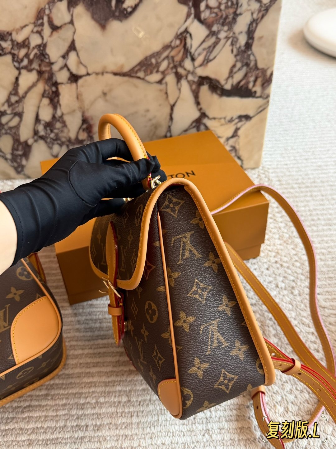 Louis Vuitton Diane Monogram Flap Backpack — side