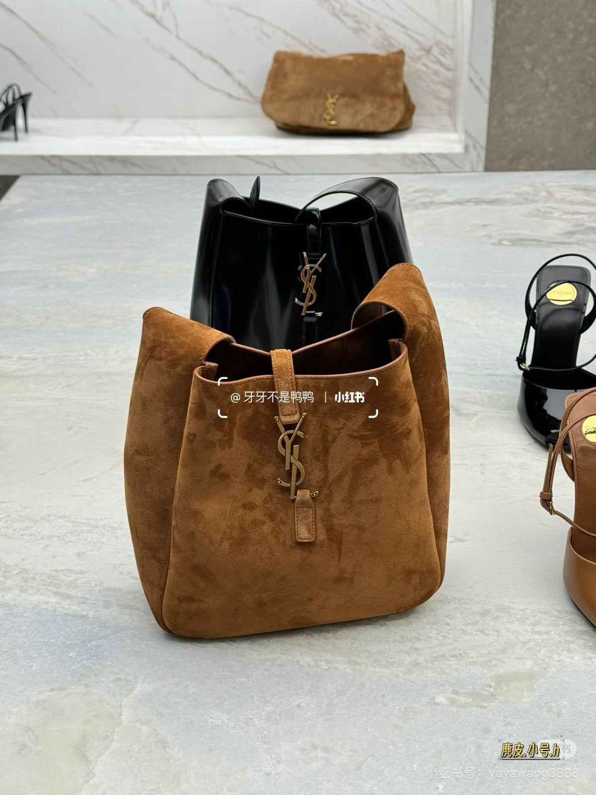 Saint Laurent Soft Hobo Shoulder Bag with YSL Ornament — hero