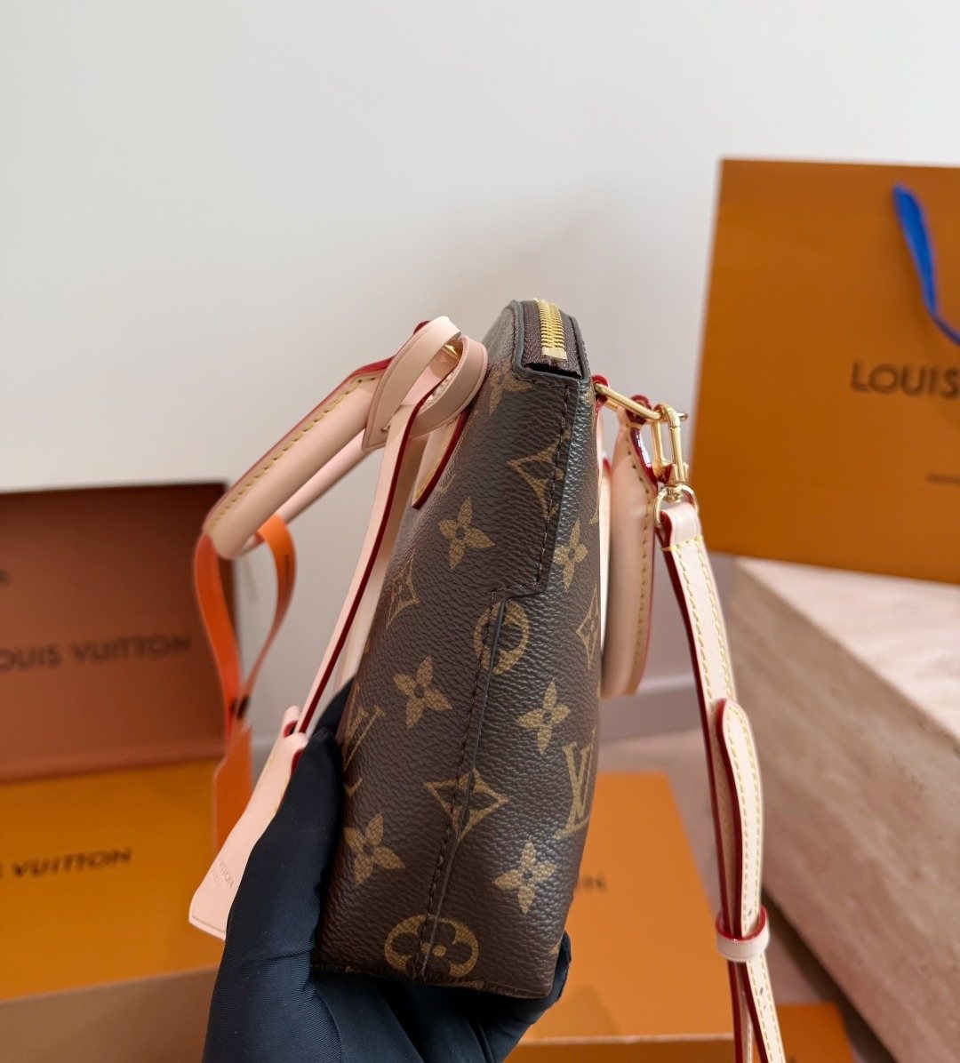 Louis Vuitton Lockit BB Monogram Top-Handle Bag — side