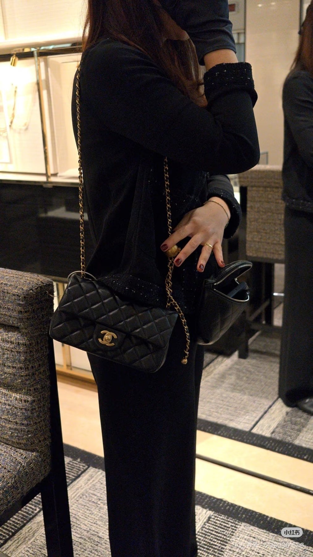 Chanel CF Quilted Flap Bag with Ball Chain Adjuster — model