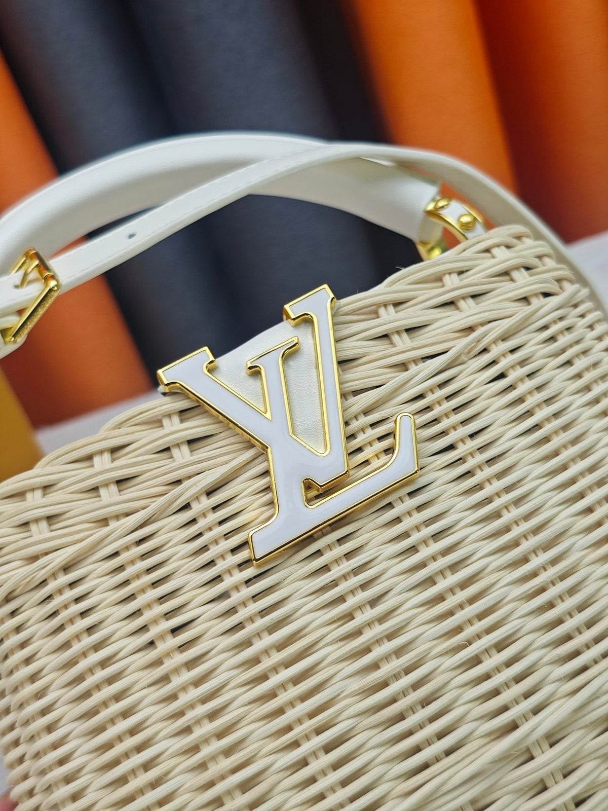 Louis Vuitton Capucines Rattan Top-Handle Bag — detail