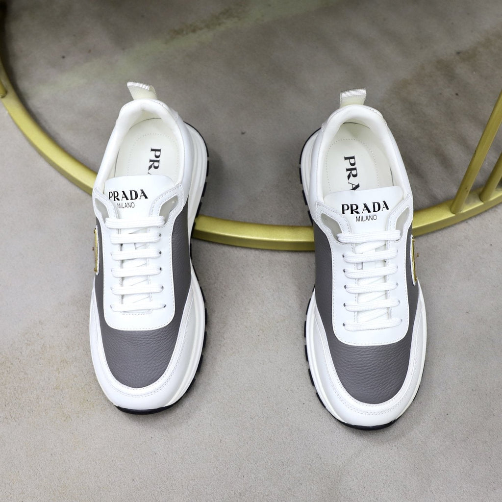 Prada Paneled Lace-Up Sneakers — side