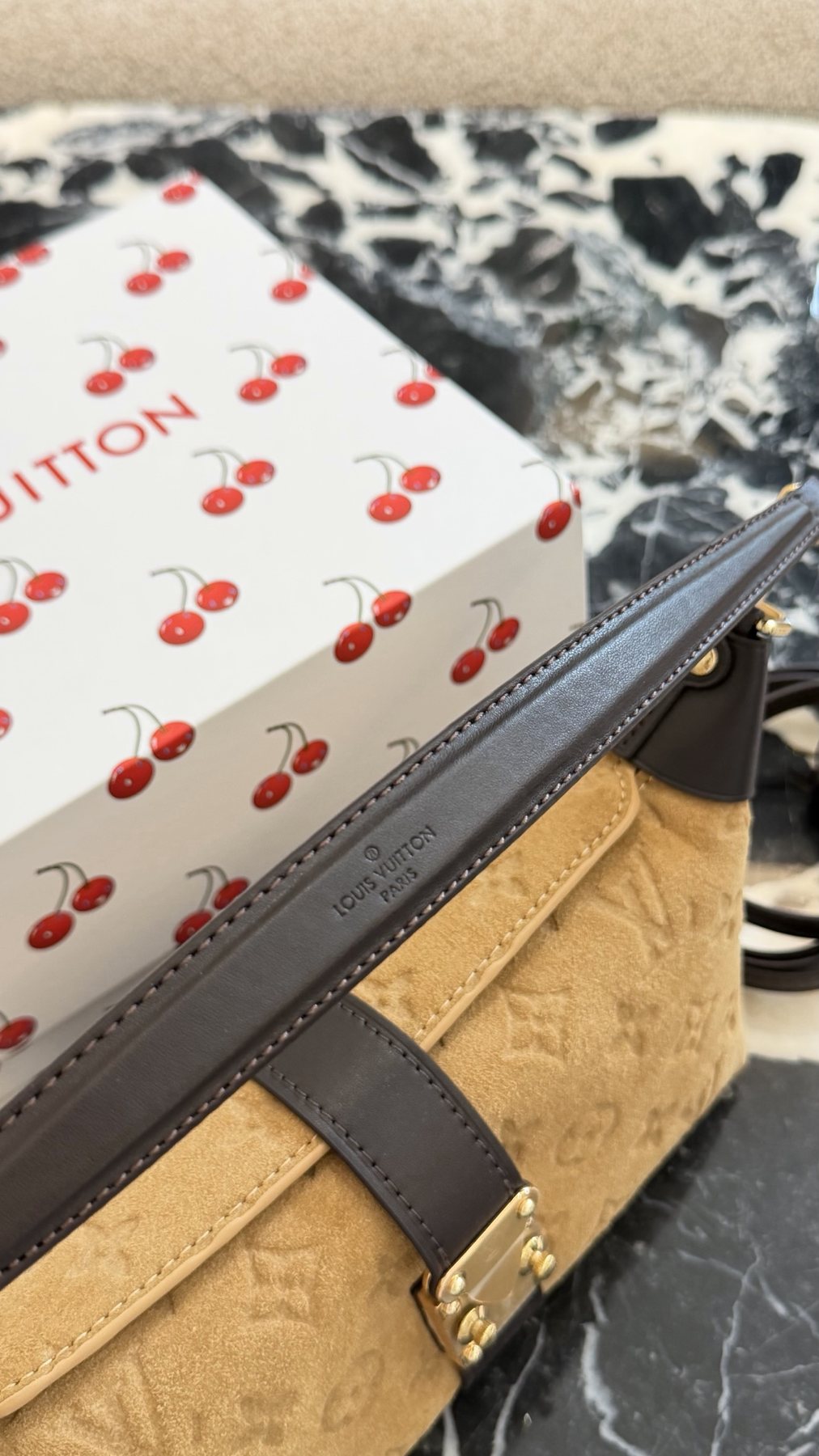 Louis Vuitton Mia Tan Shoulder Bag — detail