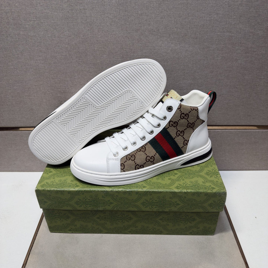 Gucci Men's Striped High-Top Sneakers — back