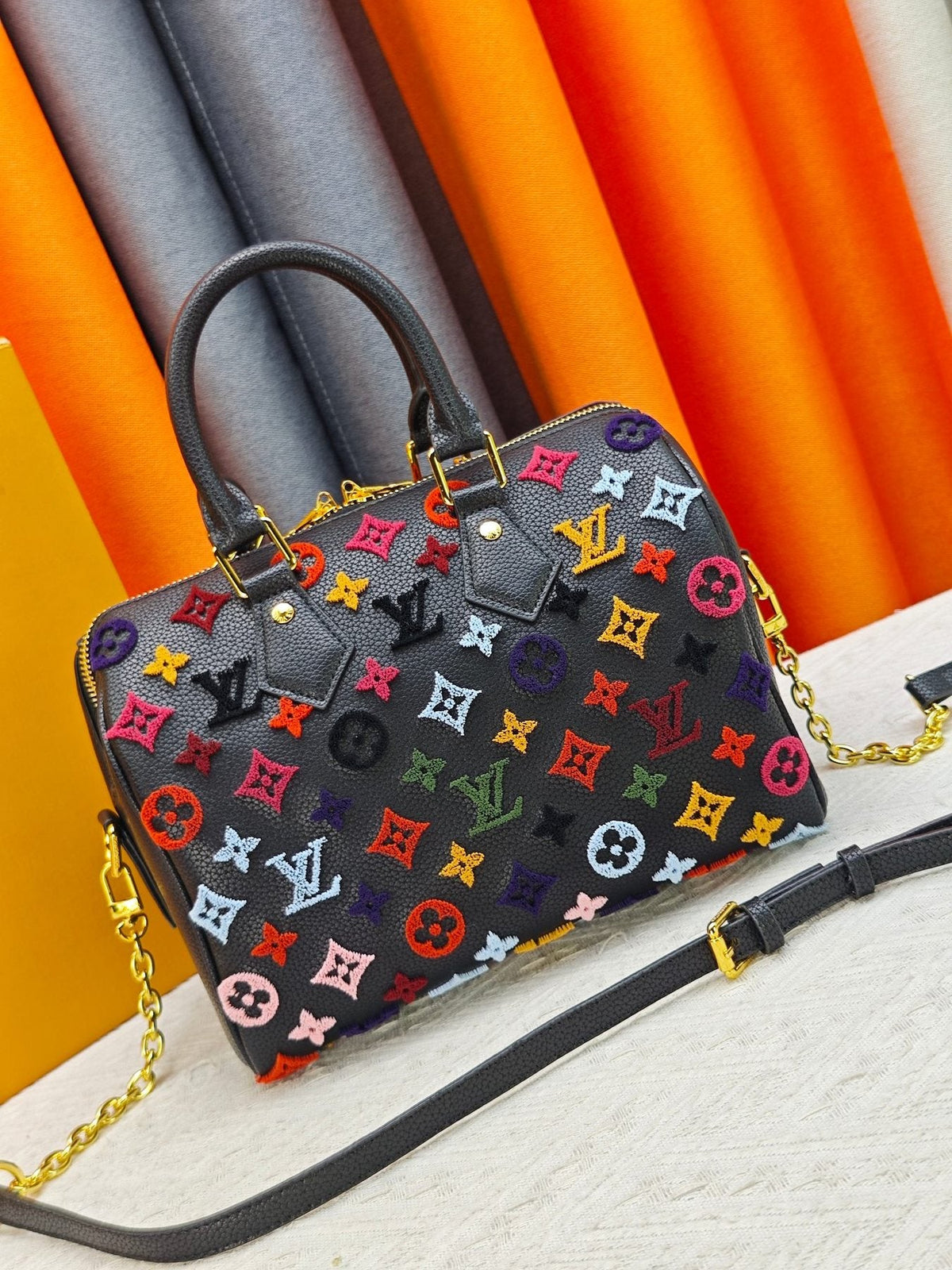 Louis Vuitton Speedy Bandoulière Printed Leather Bag — back