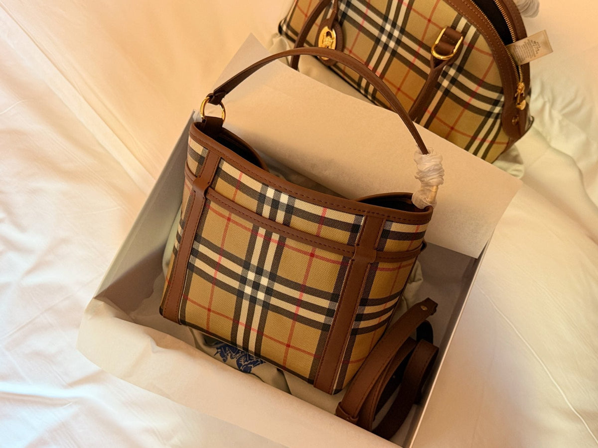 Burberry Check Drawcord Bucket Bag — back