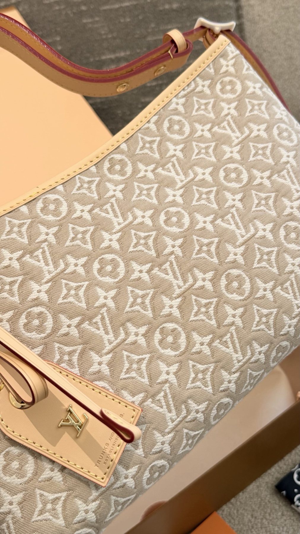Louis Vuitton Carryall East West Raised Monogram Shoulder Bag — detail