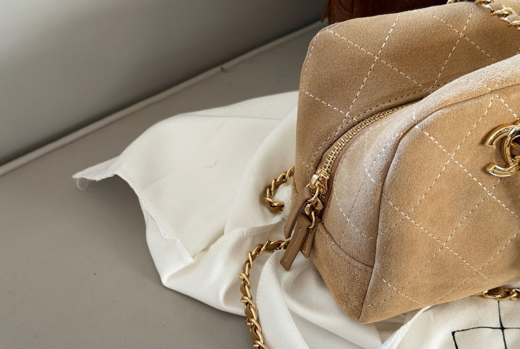 Chanel Chain-Handle Bowling Shoulder Bag — detail