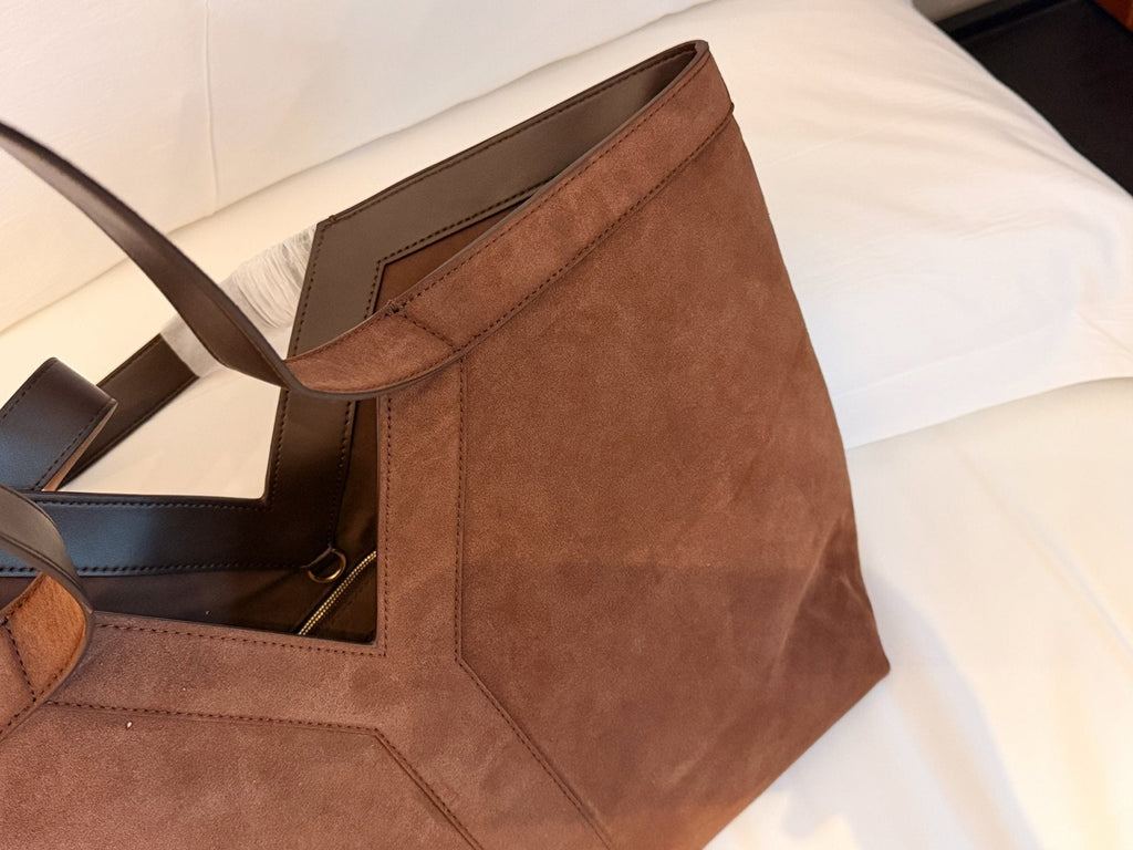 Saint Laurent Y Tote with Suede-Like Finish — detail