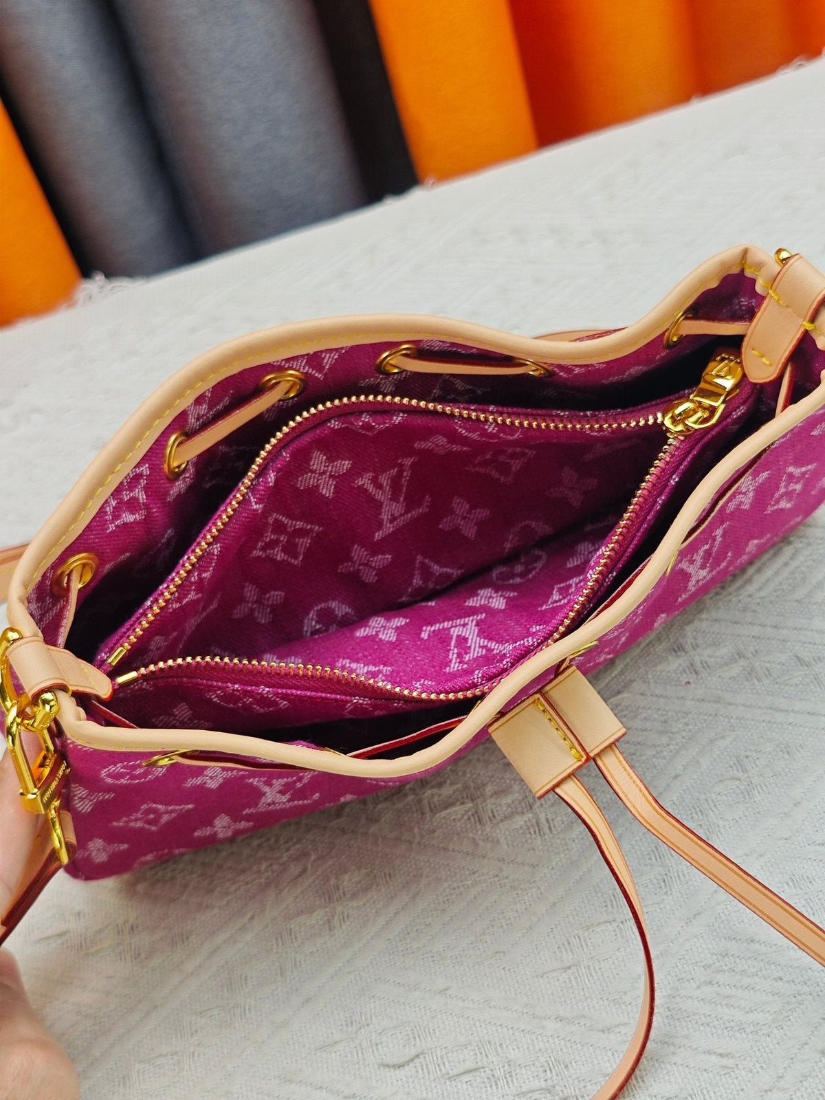 Louis Vuitton Nano Frivole Monogram Drawstring Bag — detail