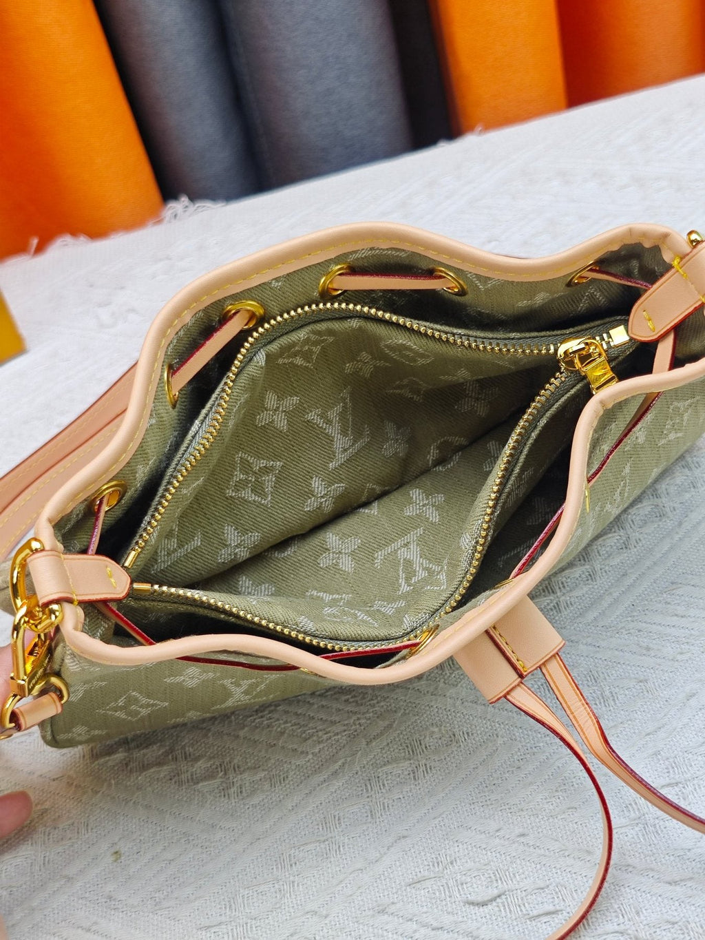 Louis Vuitton Nano Frivole Monogram Drawstring Bag — detail